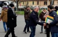 La CGIL alla stazione di Passo Corese per pubblicizzare lo sportello lavoratori Amazon